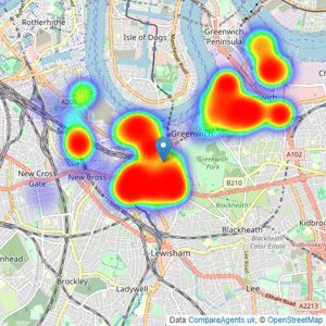 Felicity J Lord - Greenwich listings heatmap