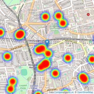 Felicity J Lord - Hackney listings heatmap