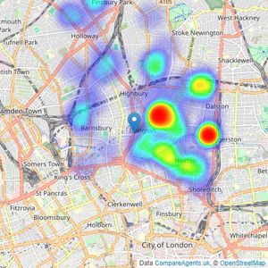 Felicity J Lord - Islington listings heatmap