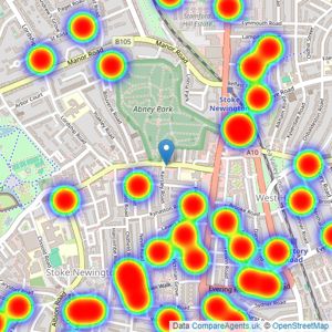 Felicity J Lord - Stoke Newington listings heatmap