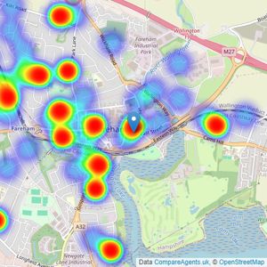 Fenwicks Estate Agents - Fareham listings heatmap