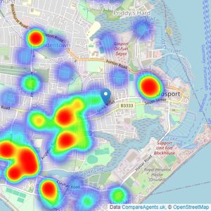 Fenwicks Estate Agents - Gosport listings heatmap