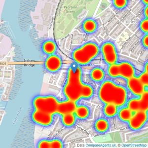 Field Palmer - Woolston listings heatmap