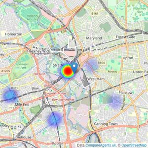 Filtons Stratford Ltd - Stratford listings heatmap