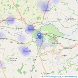 Fine & Country - Beccles listings heatmap