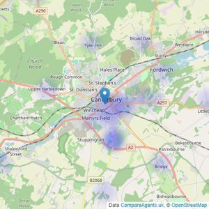 Fine & Country - Canterbury listings heatmap