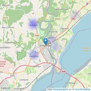 Fine & Country - Chepstow listings heatmap