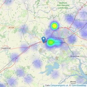 Fine & Country - Colchester listings heatmap