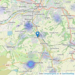 Fine & Country - Huddersfield listings heatmap