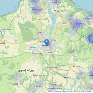 Fine & Country - Isle of Wight listings heatmap