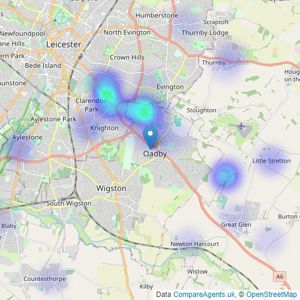 Fine & Country - Leicester listings heatmap