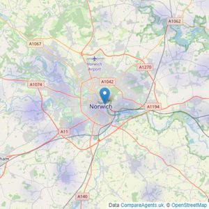 Fine & Country - Norwich listings heatmap