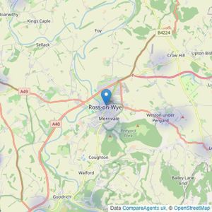 Fine & Country - Ross-on-Wye listings heatmap