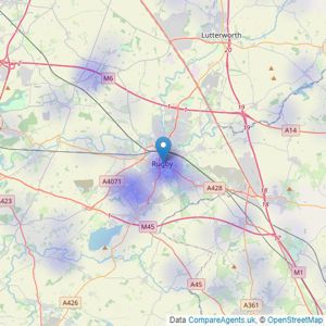 Fine & Country - Rugby listings heatmap