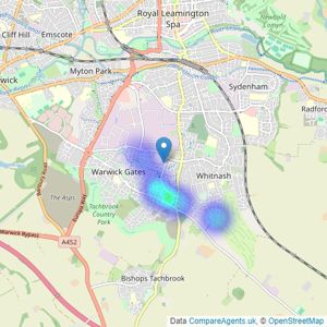 Fine Homes - Leamington Spa listings heatmap