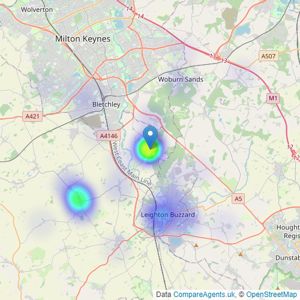 Fine Homes Property - Great Brickhill listings heatmap