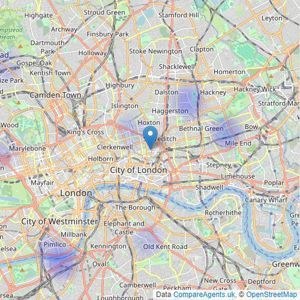 Fine Living - London listings heatmap