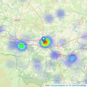 Finest Properties - Corbridge listings heatmap