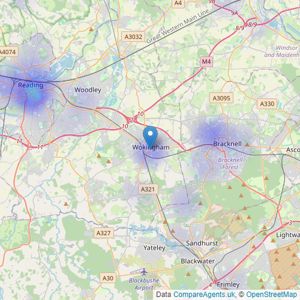 First for Auctions - Wokingham listings heatmap