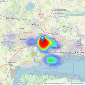 Fisks Ltd - Benfleet listings heatmap