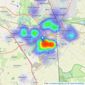 Fitzjohn Sales and Lettings - Peterborough listings heatmap