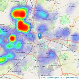 Fletcher & Company - Derby listings heatmap