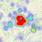 Flint & Cook - Hereford listings heatmap