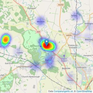 Flowers Estate Agents - Woodstock listings heatmap