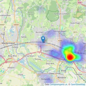 Focus - Slough listings heatmap