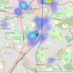 Folklands - Croydon listings heatmap