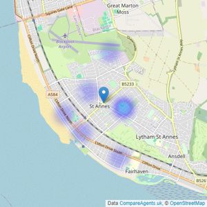 Fontworths Real Estate - Lytham St Annes listings heatmap