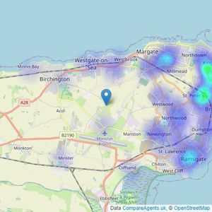 Footprints - Powered by eXp UK, Covering Thanet listings heatmap