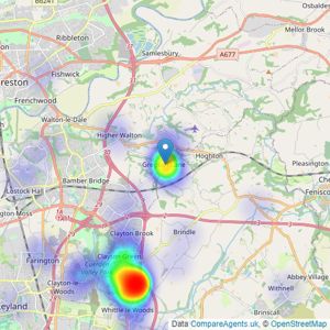 Forbes Estates - Clayton-le-Woods listings heatmap