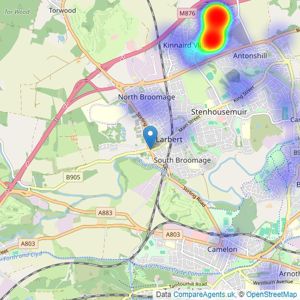 Forth Valley Homes - Larbert listings heatmap