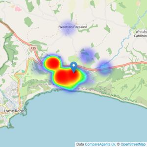 Fortnam Smith & Banwell - Charmouth listings heatmap