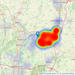 Fortune & Coates - Harlow listings heatmap