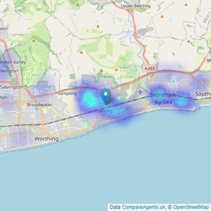 Foster & Co - Lancing listings heatmap