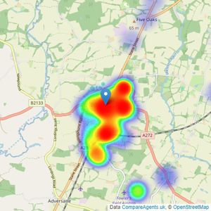 Fowlers - Billingshurst listings heatmap