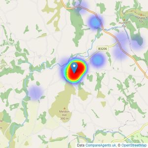 Fowlers Estate Agents - Chagford listings heatmap