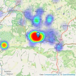 Fowlers - Storrington listings heatmap