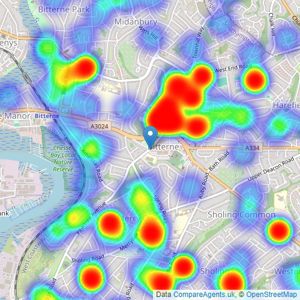 Fox & Sons - Bitterne listings heatmap