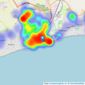 Fox & Sons - Bognor Regis listings heatmap