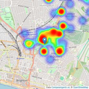 Fox & Sons - Brighton Lewes Road listings heatmap