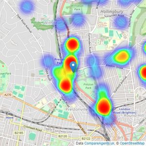 Fox & Sons - Brighton Preston Road listings heatmap