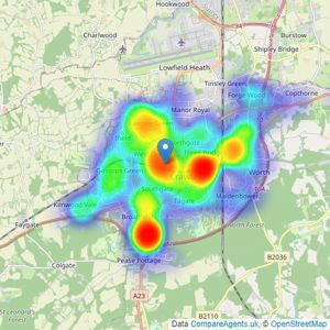 Fox & Sons - Crawley listings heatmap