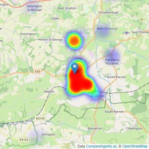 Fox & Sons - Crewkerne listings heatmap