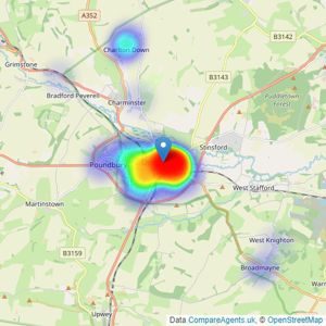 Fox & Sons - Dorchester listings heatmap