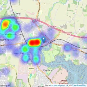 Fox & Sons - Fareham listings heatmap