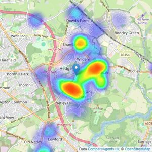 Fox & Sons - Hedge End listings heatmap