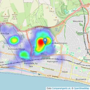 Fox & Sons - Hove Hangleton Road listings heatmap